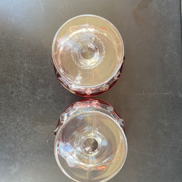 Art Glass King’s Crown Ruby Flash Dessert Dishes - Picture 9 of 12